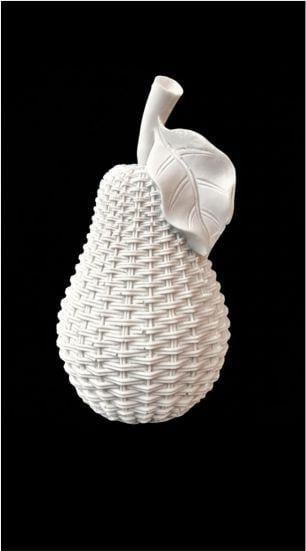 Hasır Dokulu Armut Ham Polyester Obje 18 X 10 CM