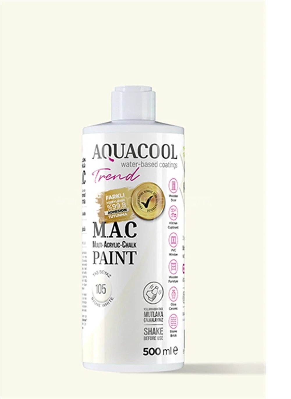 Aquacool Trend M.A.C Su Bazlı Taş Beyaz 105 500 ML