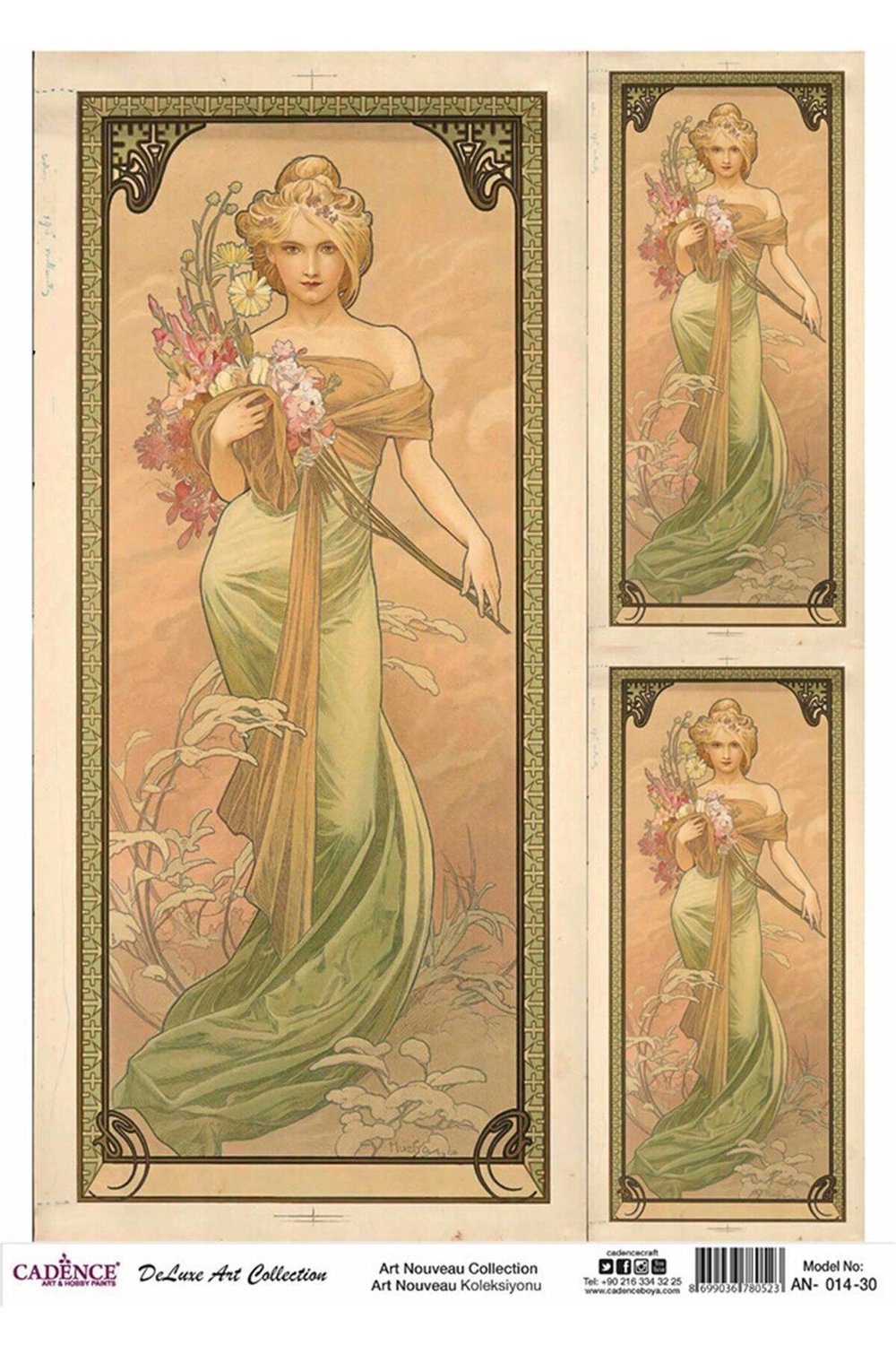 CADENCE  ART NOUVEAU PİRİNÇ DEKOPAJ KOLEKSİYONU AN 14 30X42CM