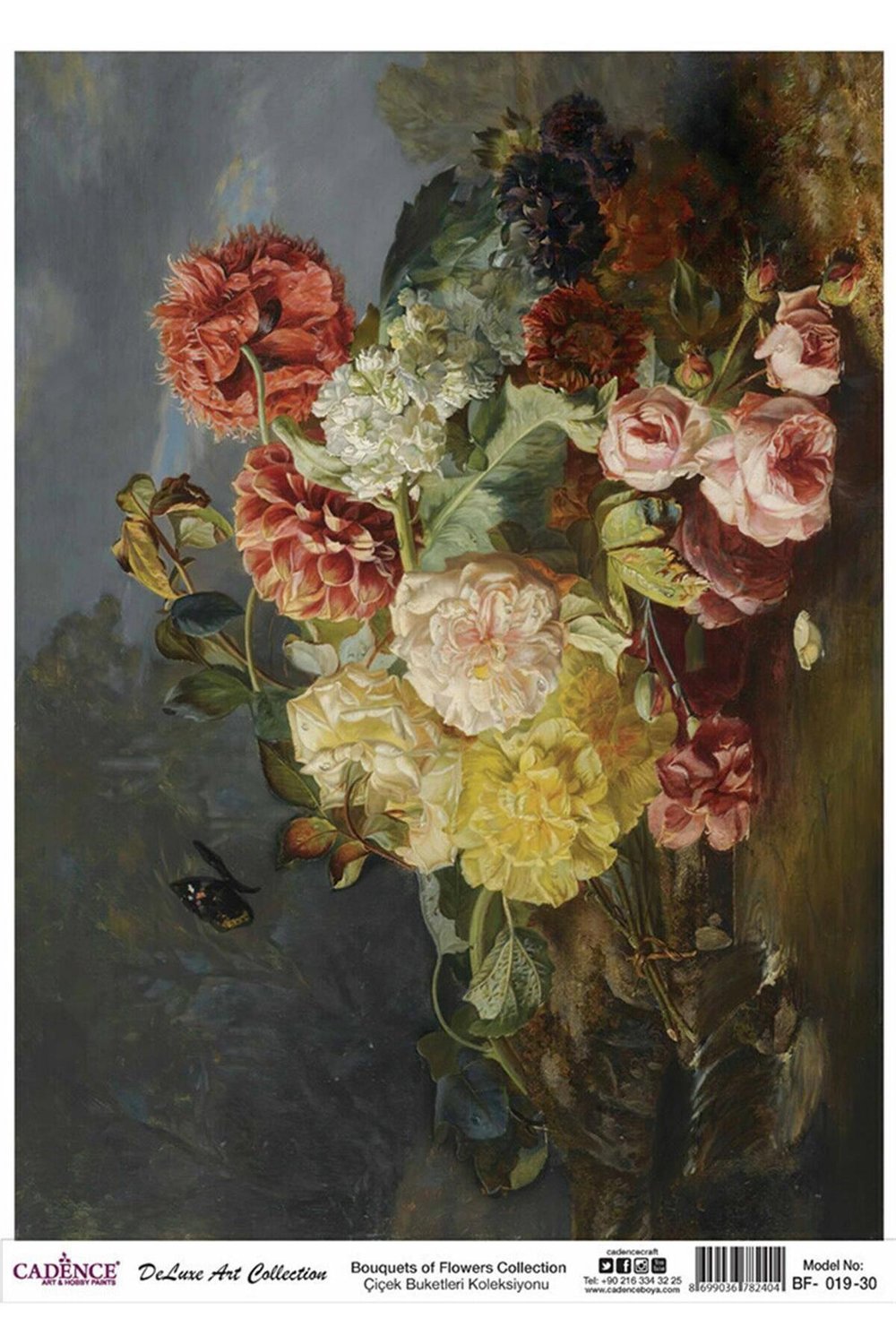 CADENCE ÇİÇEK BUKETLERİ PİRİNÇ DEKOPAJ KOLEKSİYONU BF 019 30X42CM