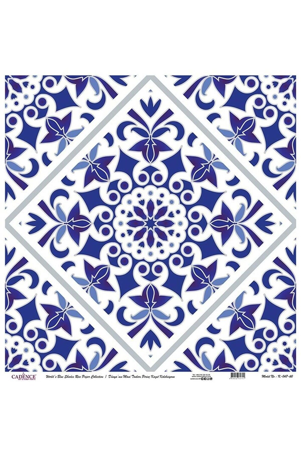CADENCE K_47 Dünya'nın Mavi Tonları Pirinç Dekopaj 30x30