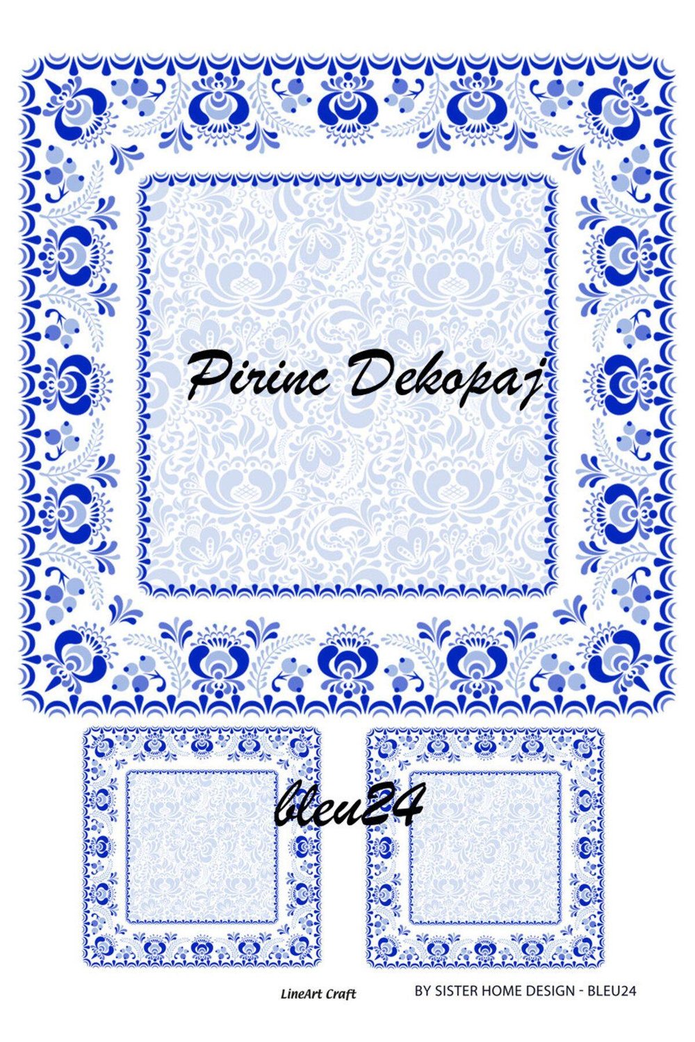Lineart Pirinç Dekopaj Blue 24