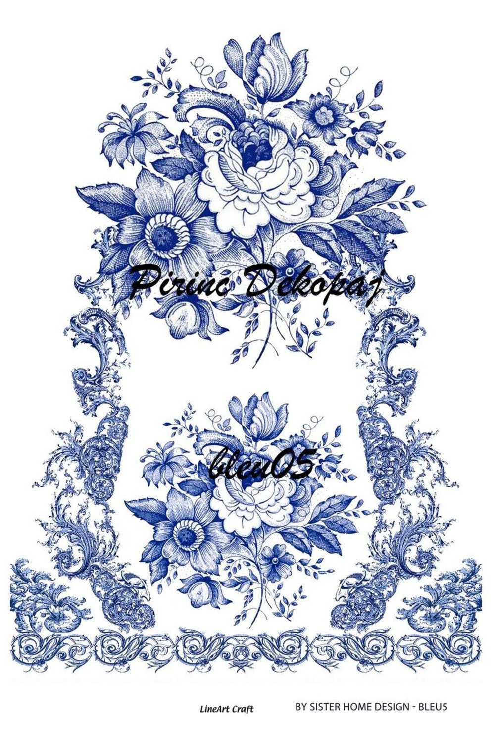 Lineart Pirinç Dekopaj Blue5