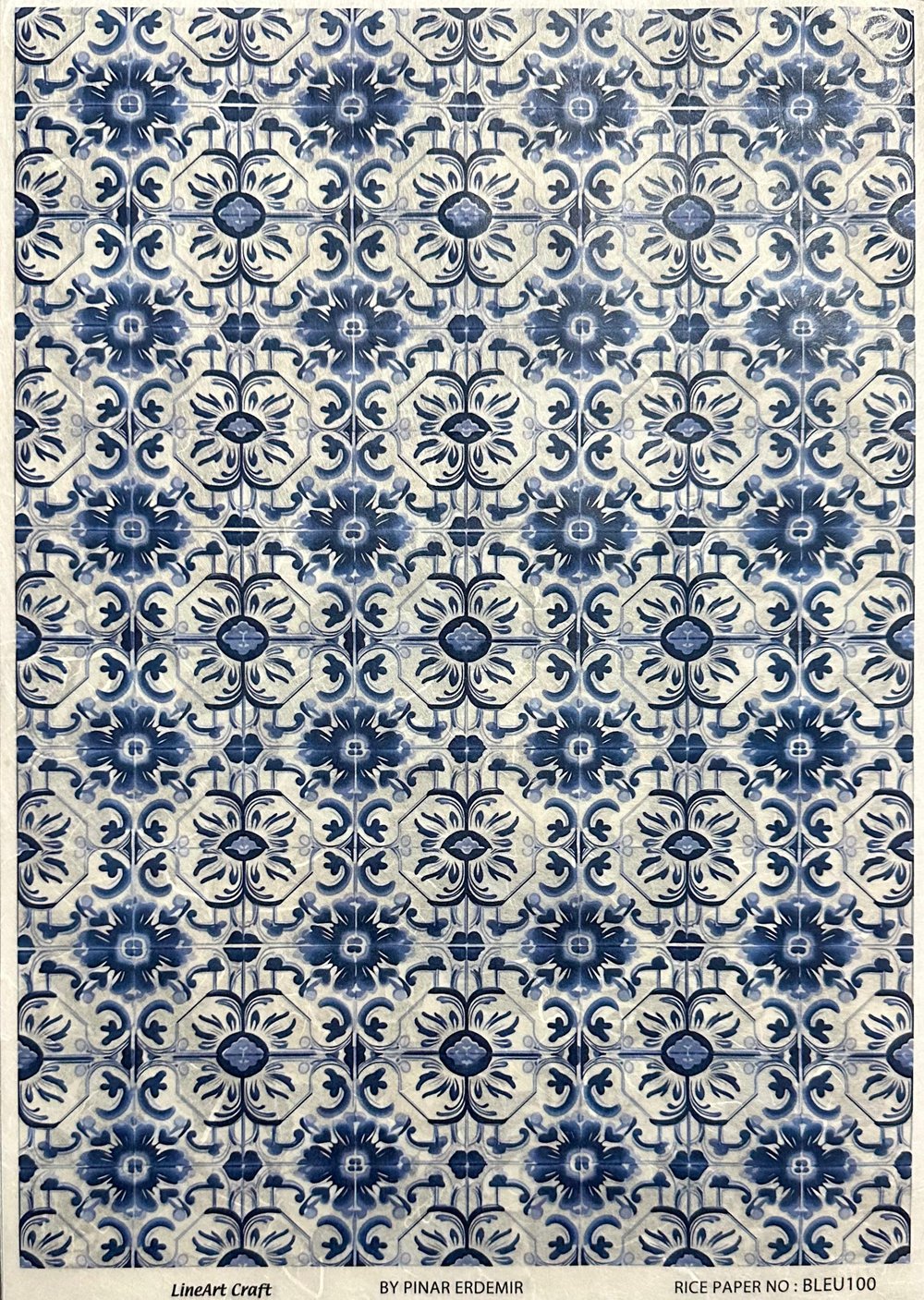 LİNEART PİRİNÇ DEKOPAJ KAĞIDI BLEU100