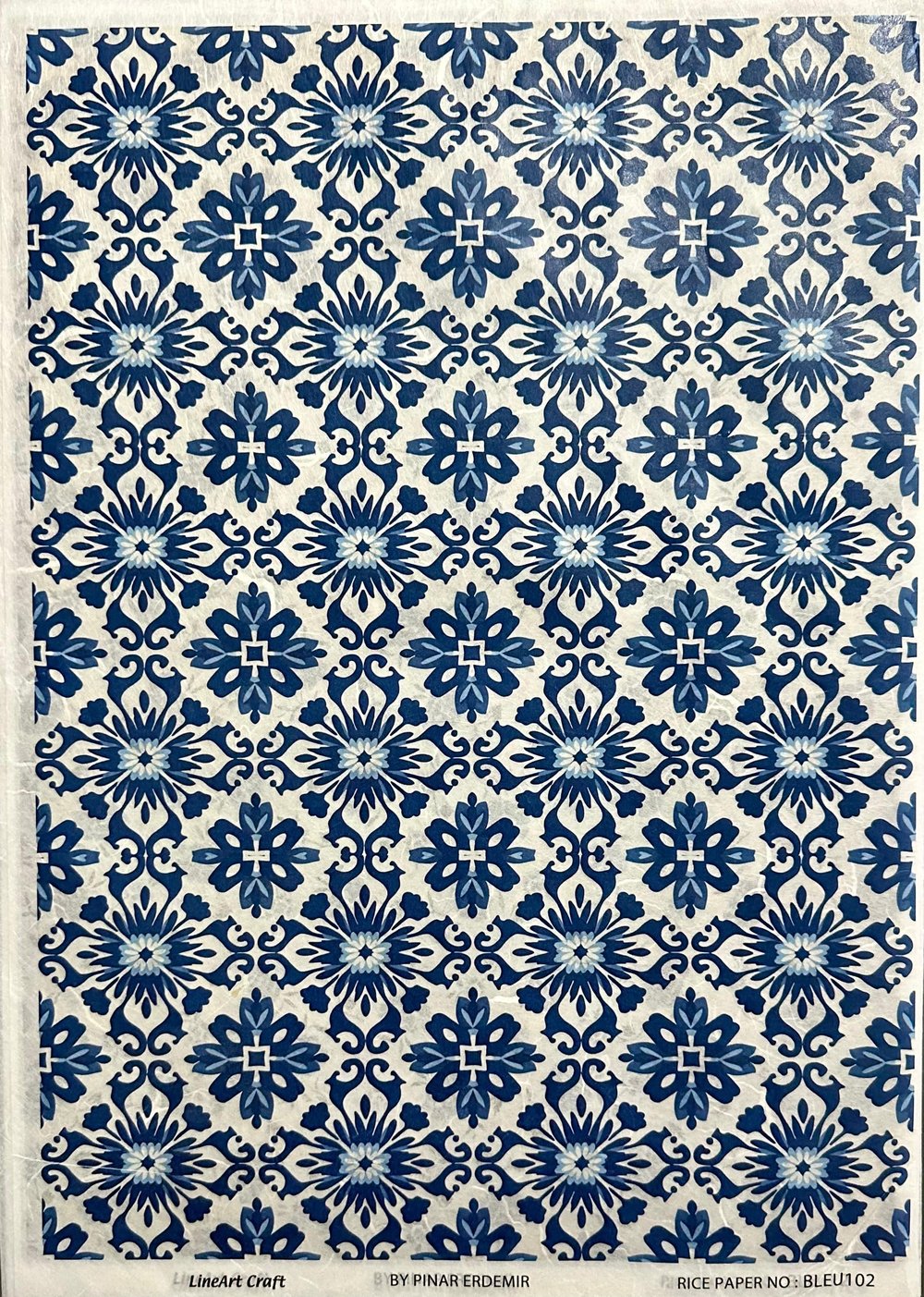 LİNEART PİRİNÇ DEKOPAJ KAĞIDI BLEU102