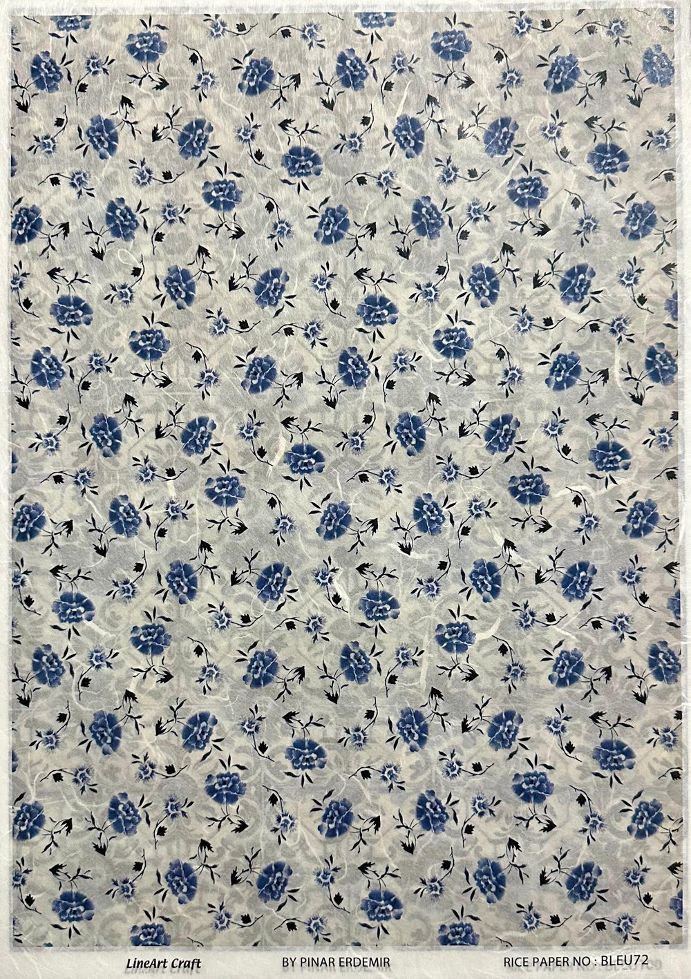 LİNEART PİRİNÇ DEKOPAJ KAĞIDI BLEU72