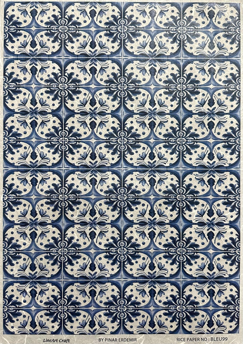 LİNEART PİRİNÇ DEKOPAJ KAĞIDI BLEU99