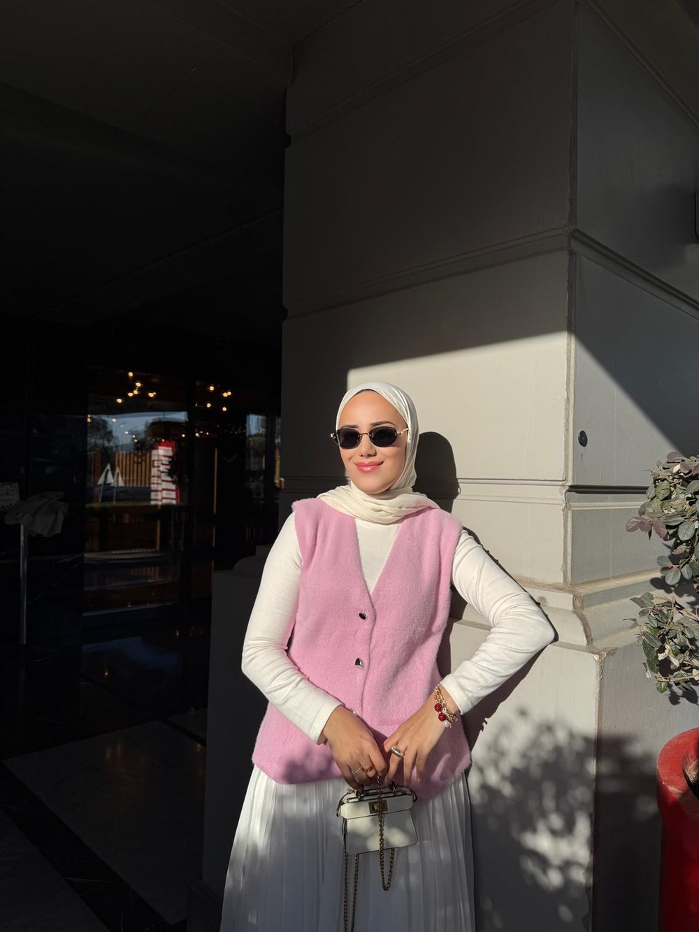 ANGORA PEMBE YELEK