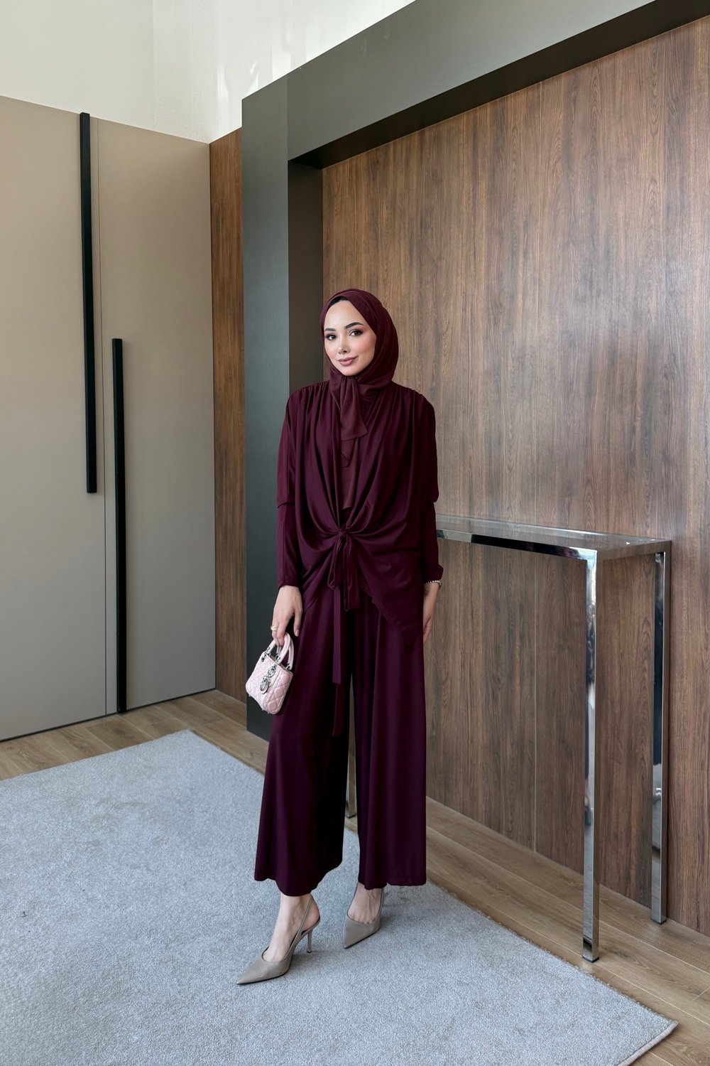 Gülcan Pantolonlu Takım bordo