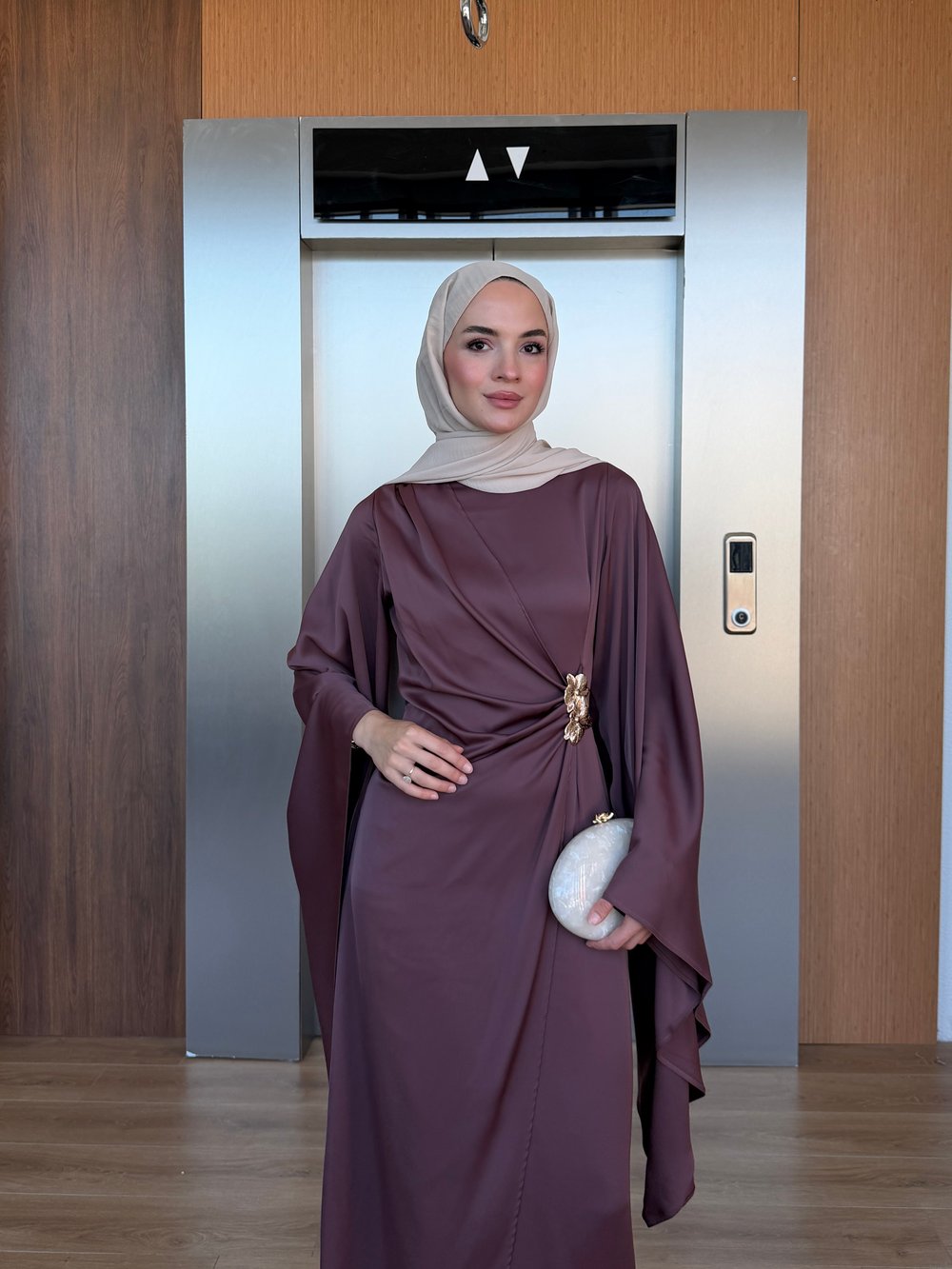İlknur Elbise Mürdüm 