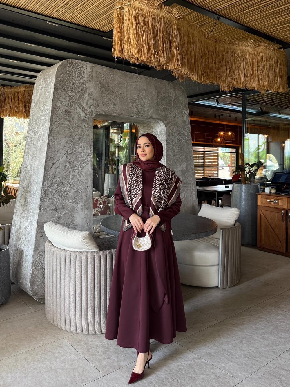 Raya Elbise Bordo