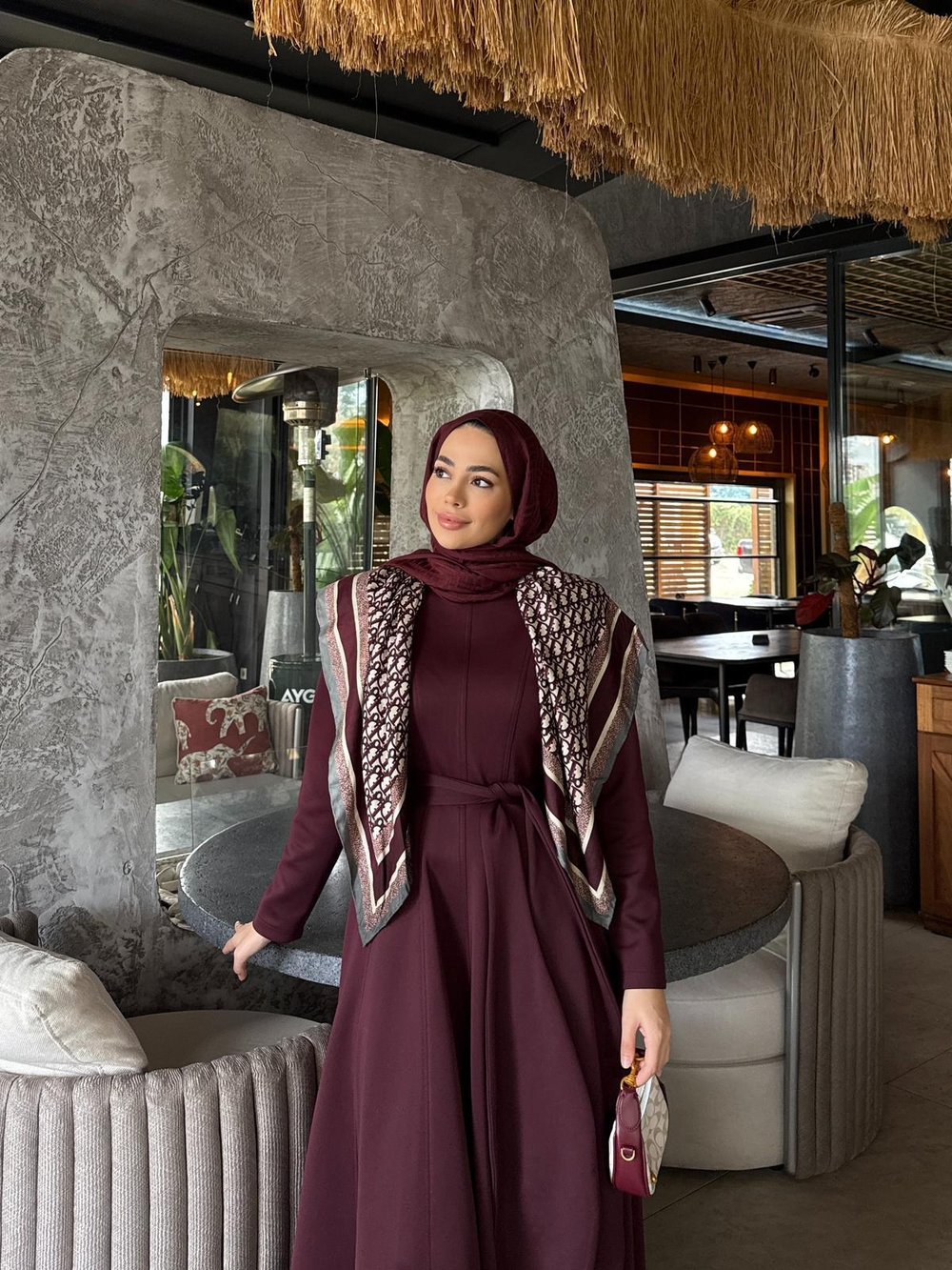 Raya Elbise Bordo
