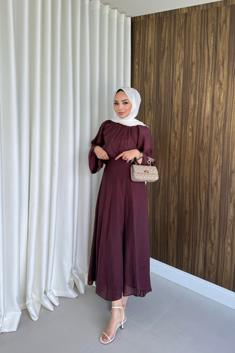 Salaş kol etekli takım bordo