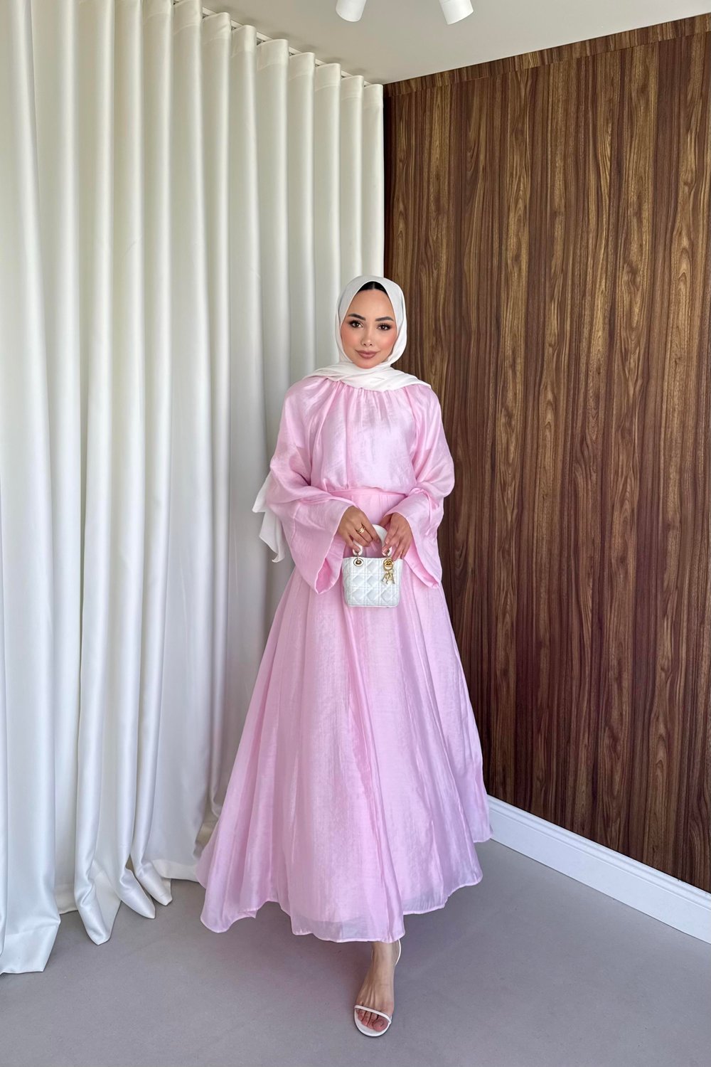 Salaş kol etekli takım pembe