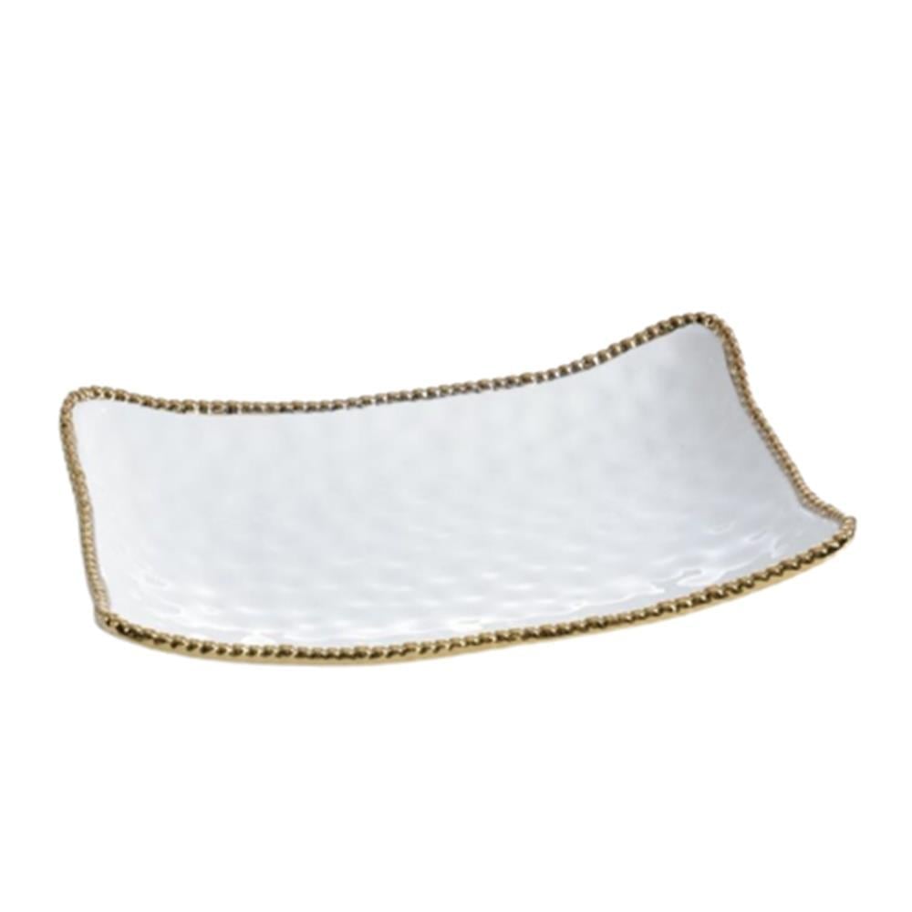 46 cm Porselen Dikdörtgen Servis