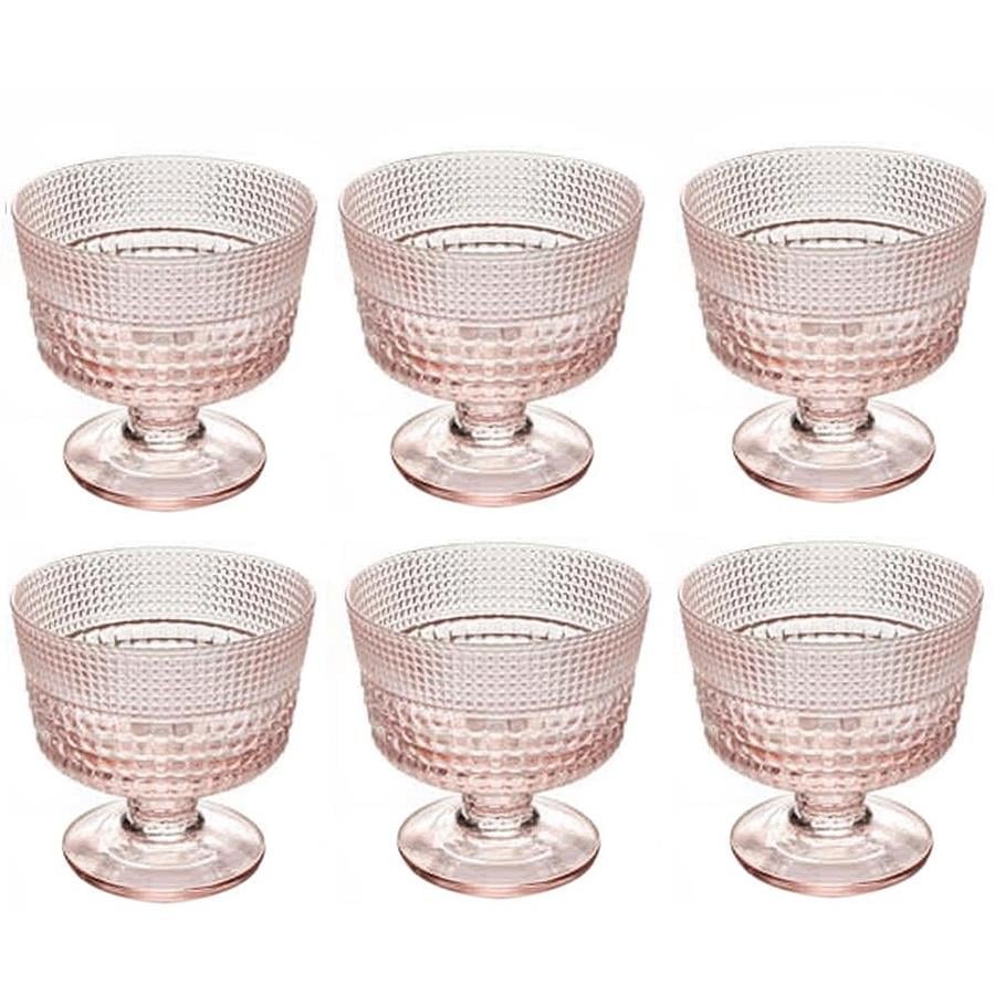 6 lı Ayaklı Kase (Pembe)