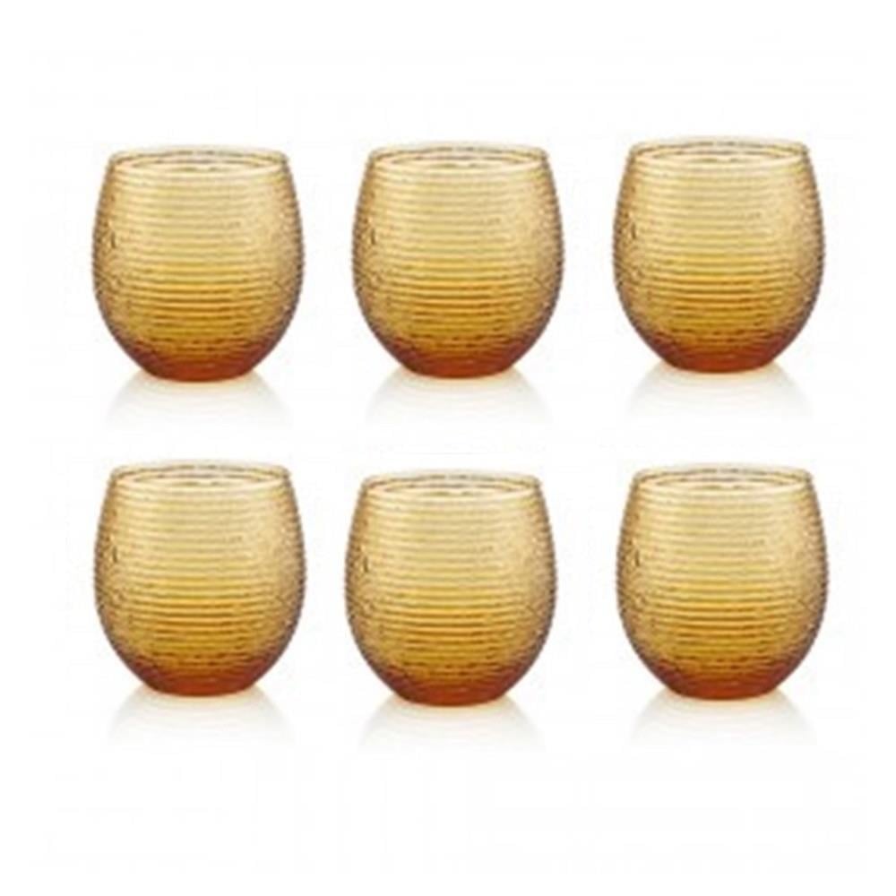 6 lı Su / Meşrubat Bardağı (Amber)