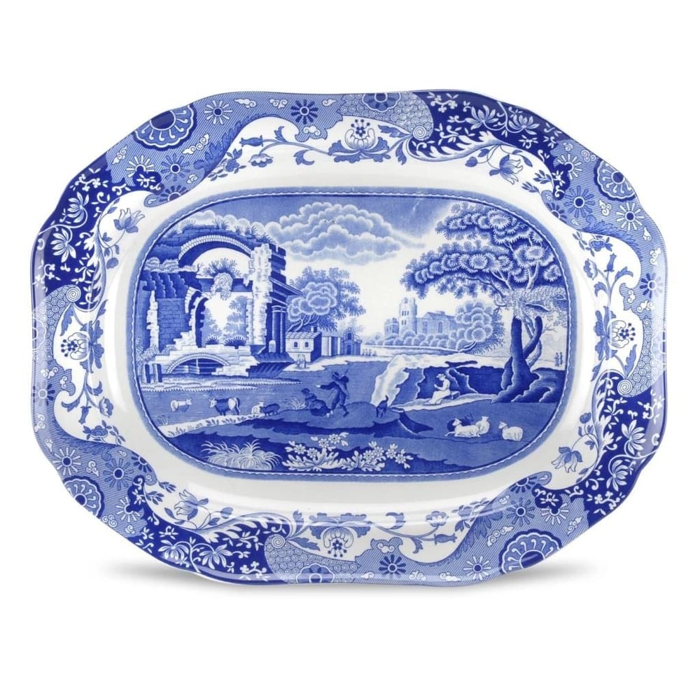 Blue Italian 41 Cm Oval Servis