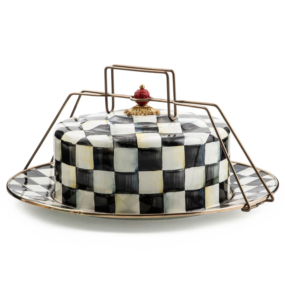 Courtly Check Enamel Cake Carrier