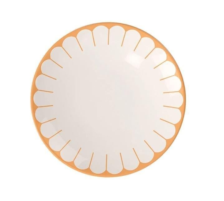 FLEUR SOLEIL TURUNCU PORSELEN PASTA TABAĞI 21 CM