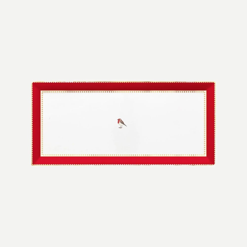 Pip Studio Kırmızı Porselen Servis Tabağı 33,3X15,5 Cm