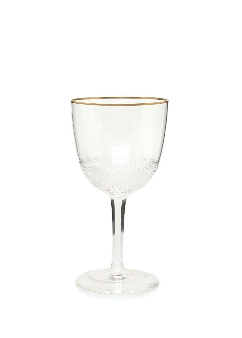Şeffaf Gold Çizgi Detaylı Kristal Kadeh