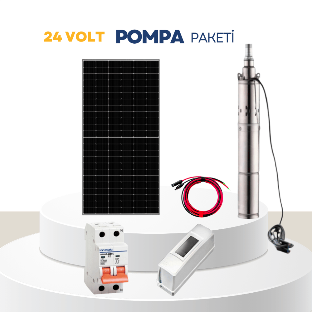 24 Volt Sulama Dalgıç Pompa Solar Paket