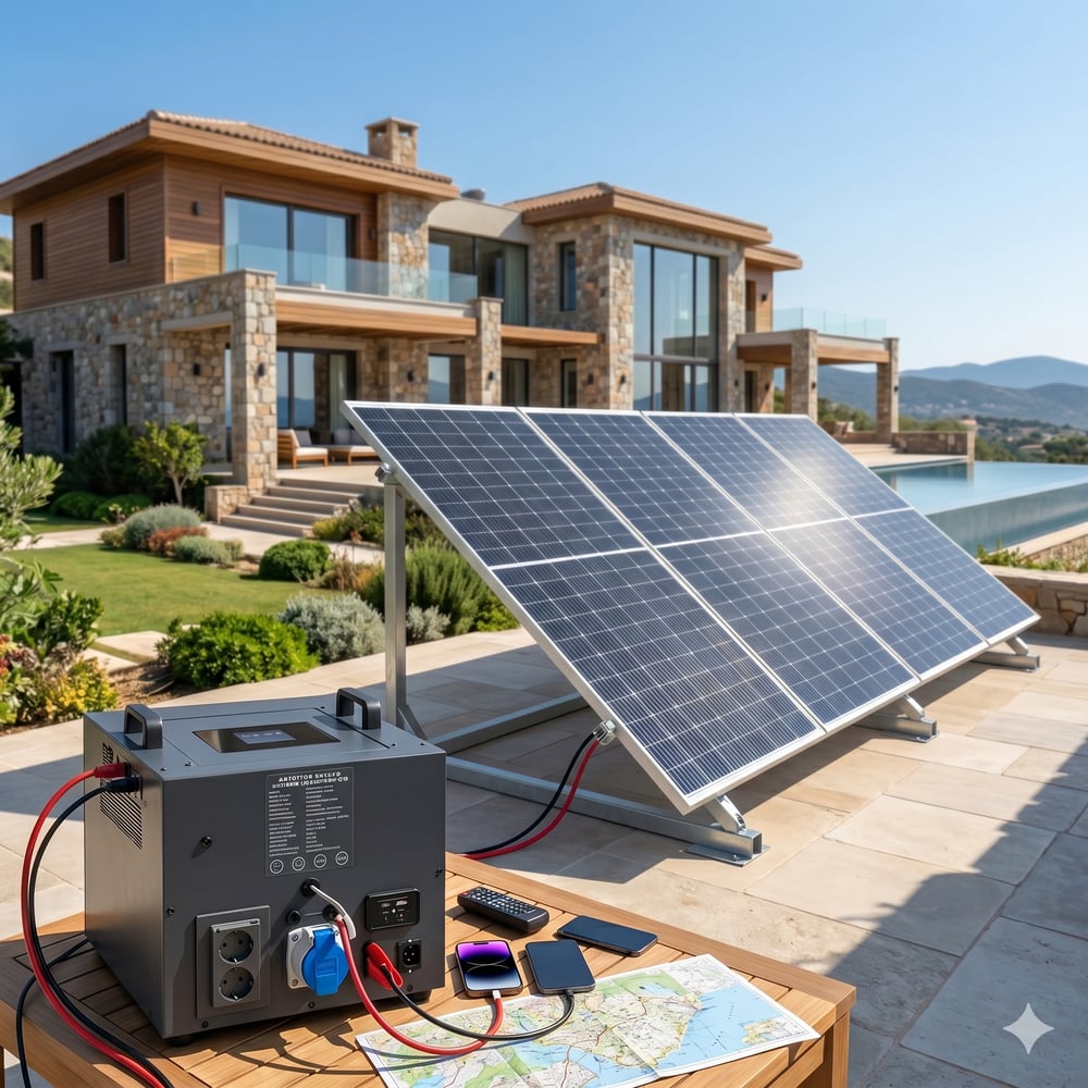 SG-1.6 1600 watt 12v 105Ah Dört Panelli Solar Sistem