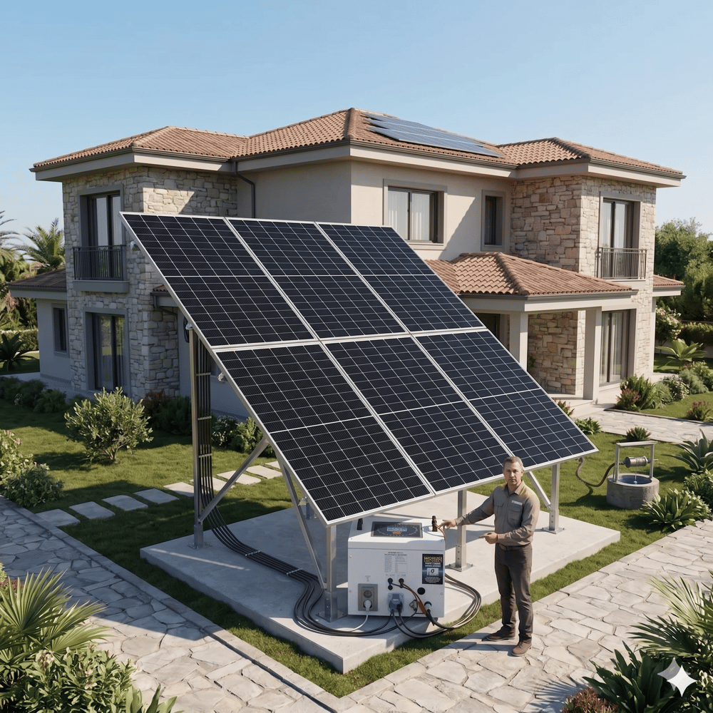 Sg-6.2 6200 watt 48v 280Ah Altı Panelli Solar  Sistem