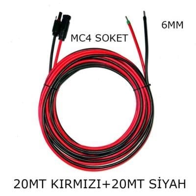 Spower 6mm Solar Kablo Mc4 Soketli Set 20+20 Metre