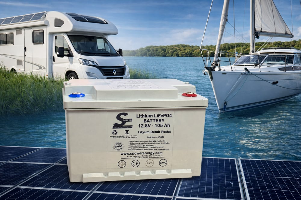 Spower Energy 12V 105AH Lifepo4 Akü Marin Kasa Tekne ve Yat Aküsü