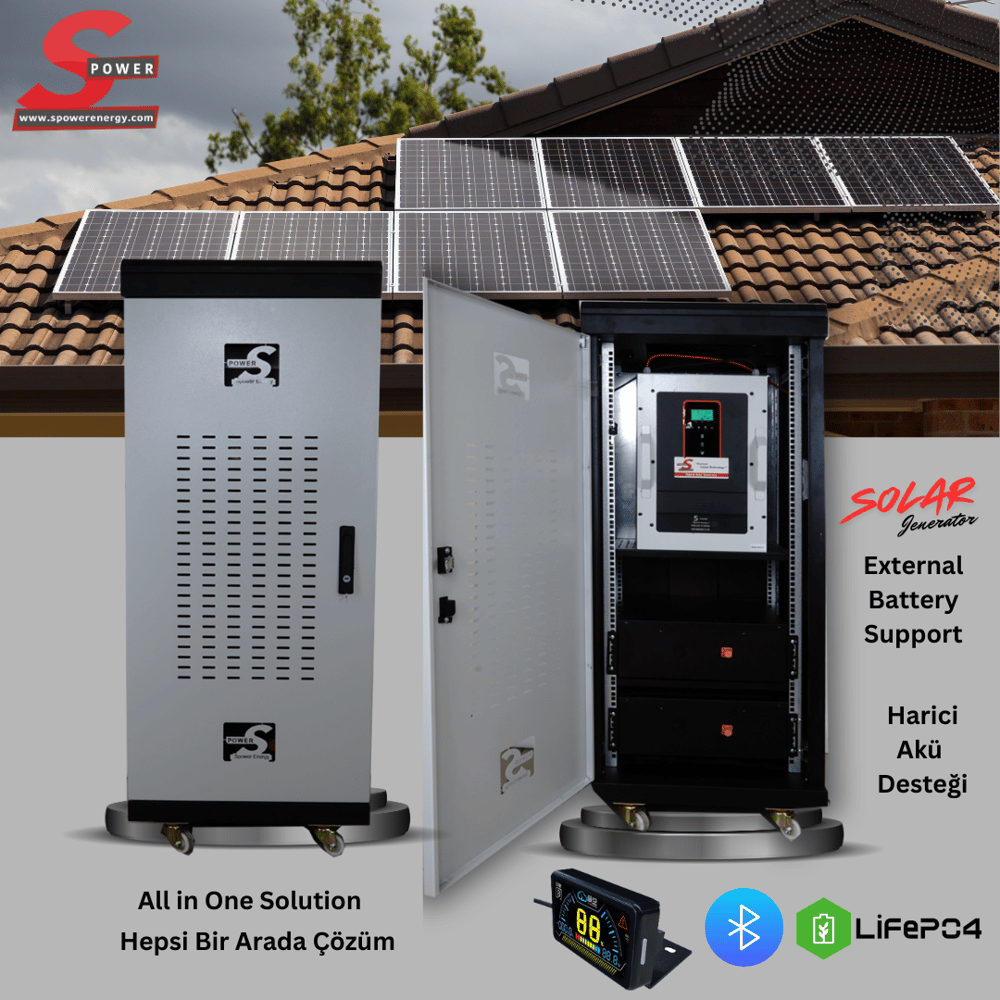 SPOWER ENERGY SOLAR HİBRİT JENERATÖR SG-12-3 Faz 12 Kw