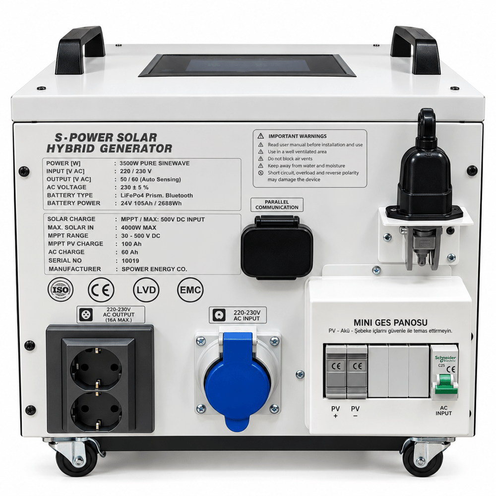 Spower Energy Solar Hibrit Jeneratör SG-3.5 24 105 (3500 Watt) 