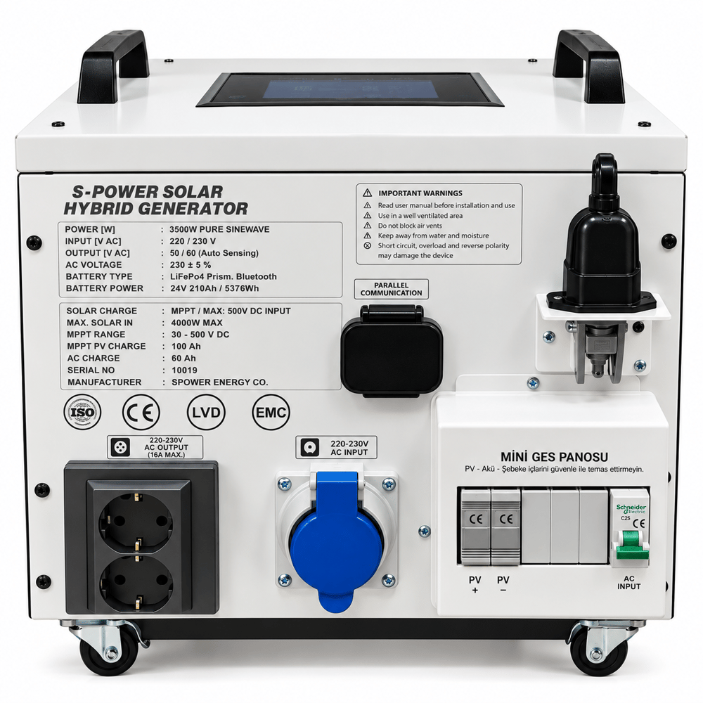 Spower Energy Solar Hibrit Jeneratör Sg-3.5 210AH 24 210 (3500 Watt)
