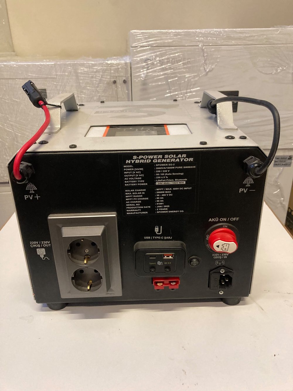 Spower SG-2 1.6KW Solar Hibrit Jeneratör 40AH Akülü