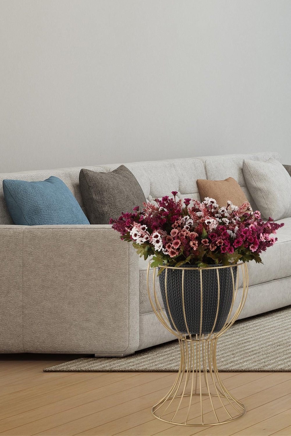 Anafor Saksılık Eskitme 43 Cm Siyah Saksı