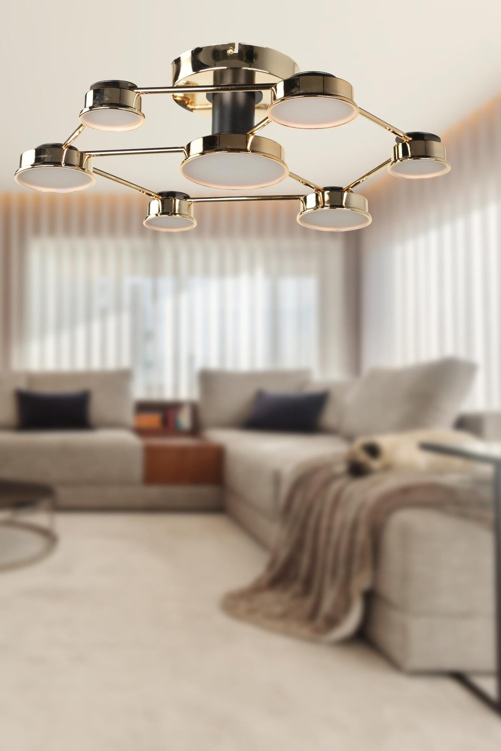 Arelon Ledli 7 .Li Avize Gold Kaplama