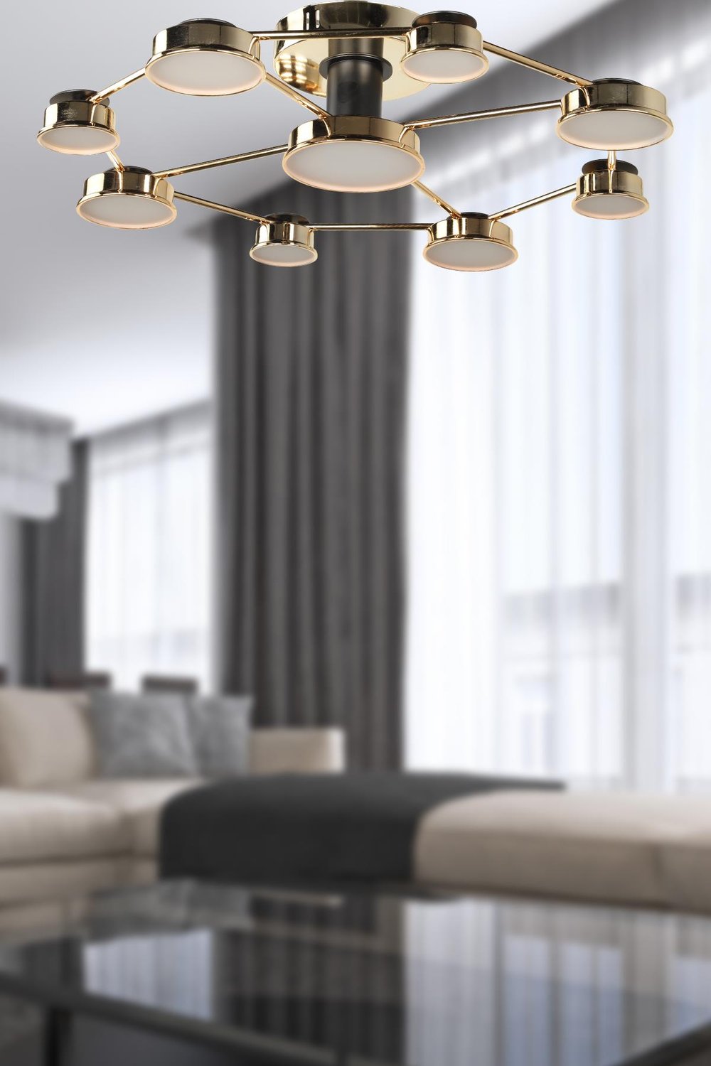 Arelon Ledli 9.Lu Avize Gold Kaplama