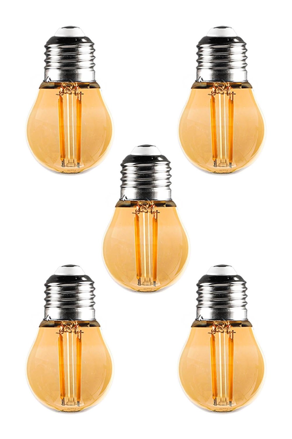 G45 Rustik Led 5 Adet Ampul Sarı Top