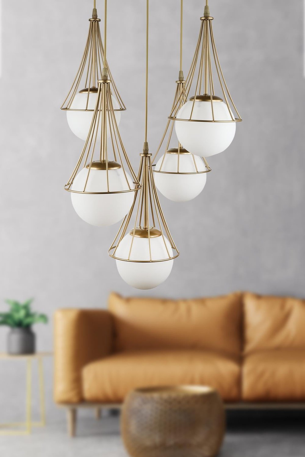 Lapis 5.li Tepsili Avize Eskitme Beyaz Camlı Avize