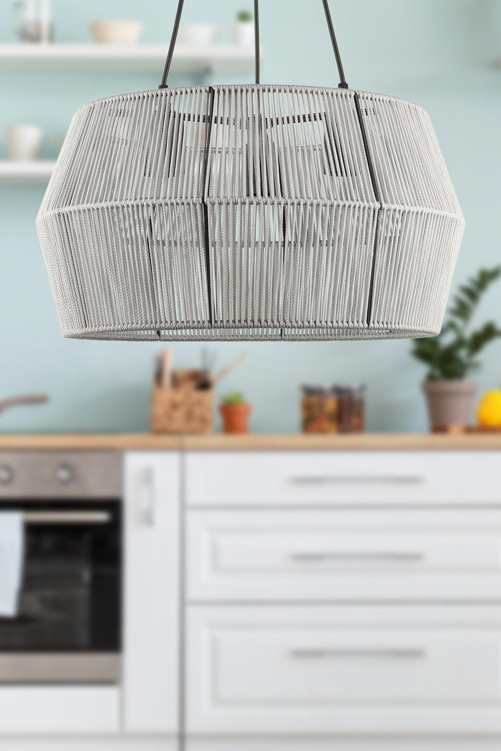 Modeno 3.Lü Avize Açık Gri 45 cm