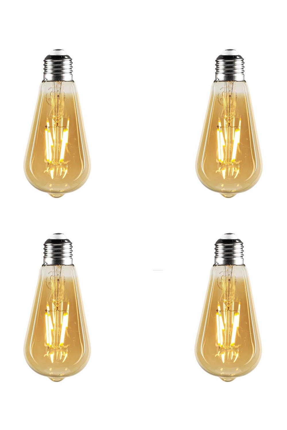 Rustik Led 4 Adet Ampul Sarı Armut