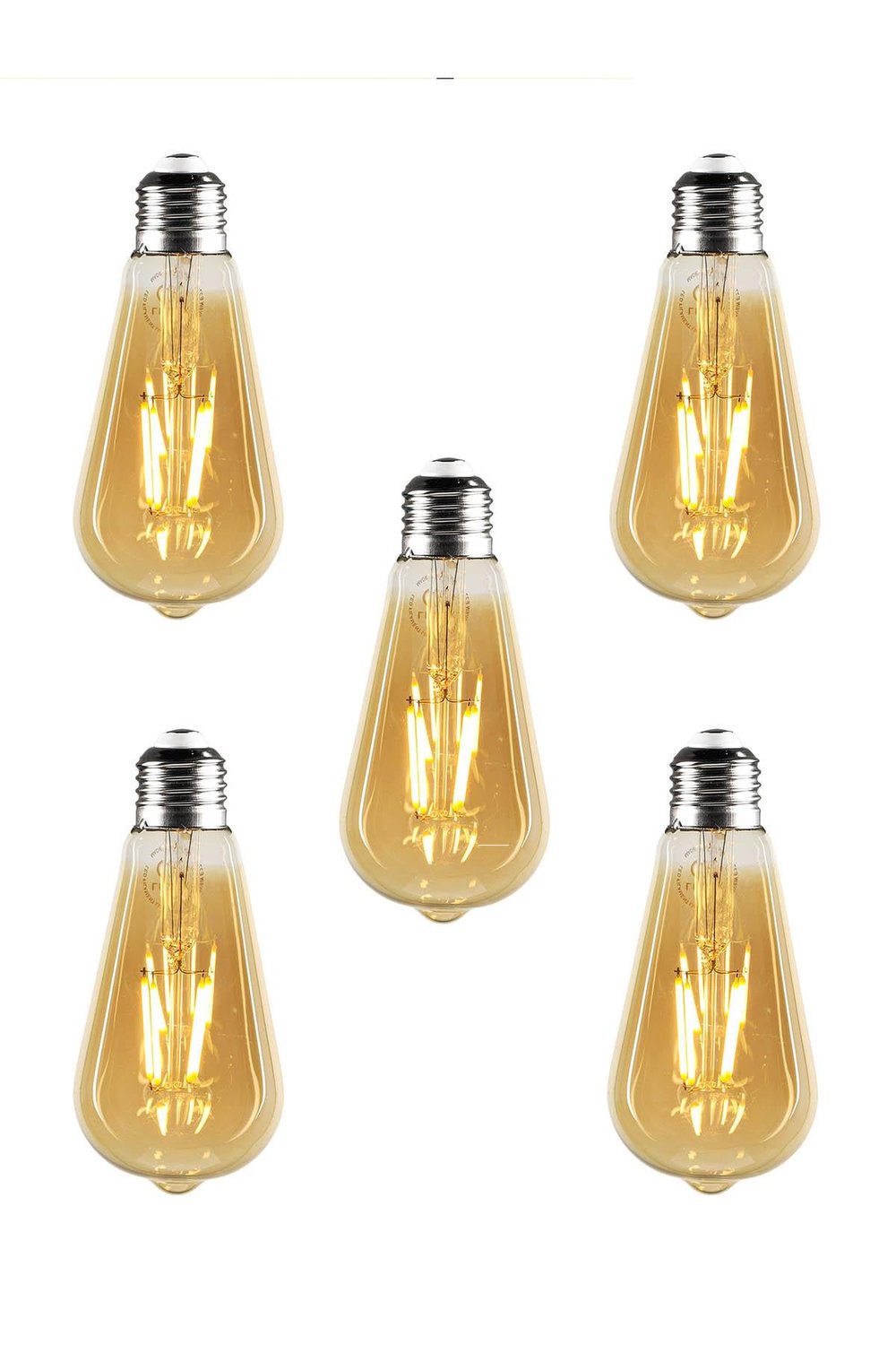 Rustik Led 5 Adet Ampul Sarı Armut