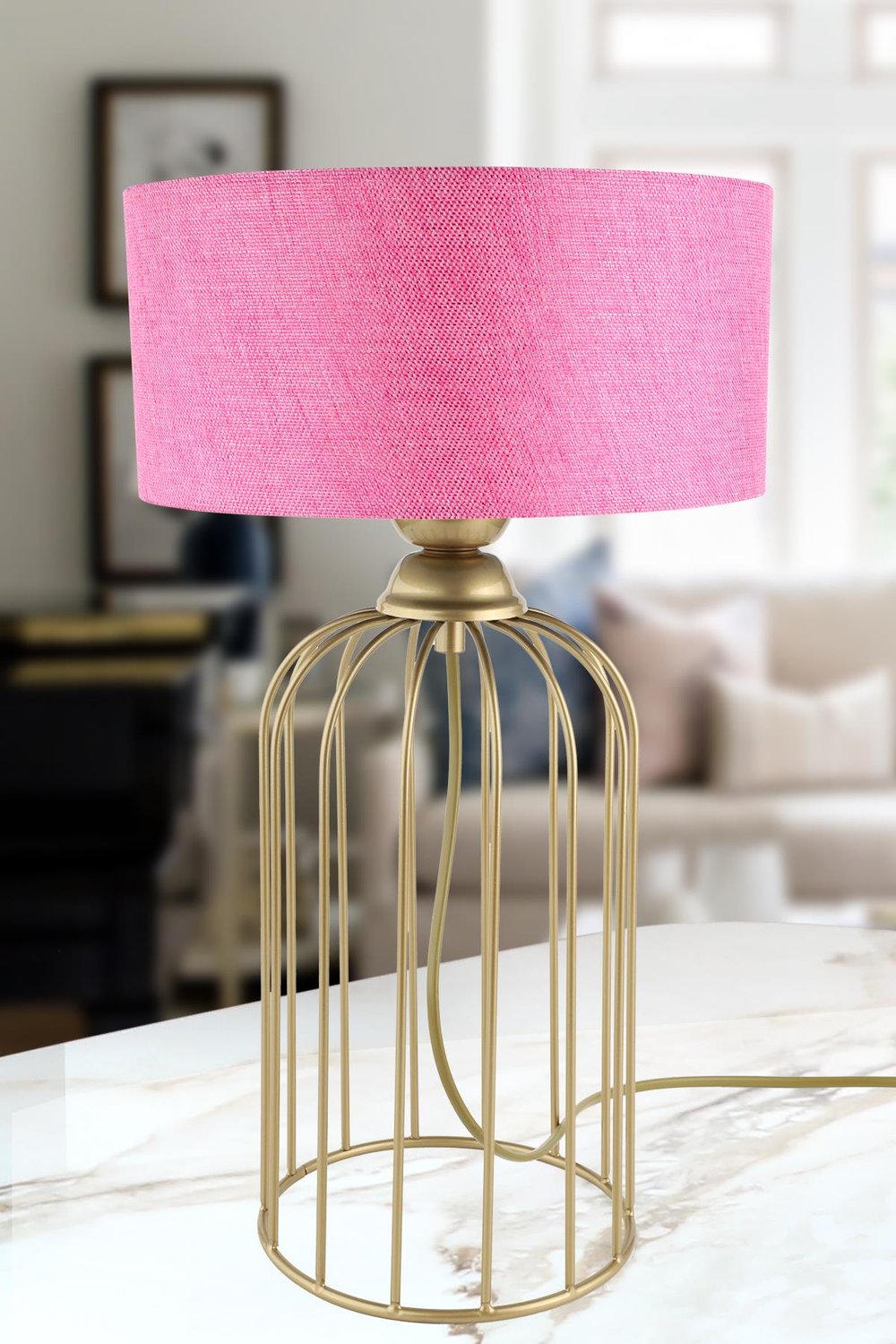Tema Masa Lambası Eskitme Pembe Şapka