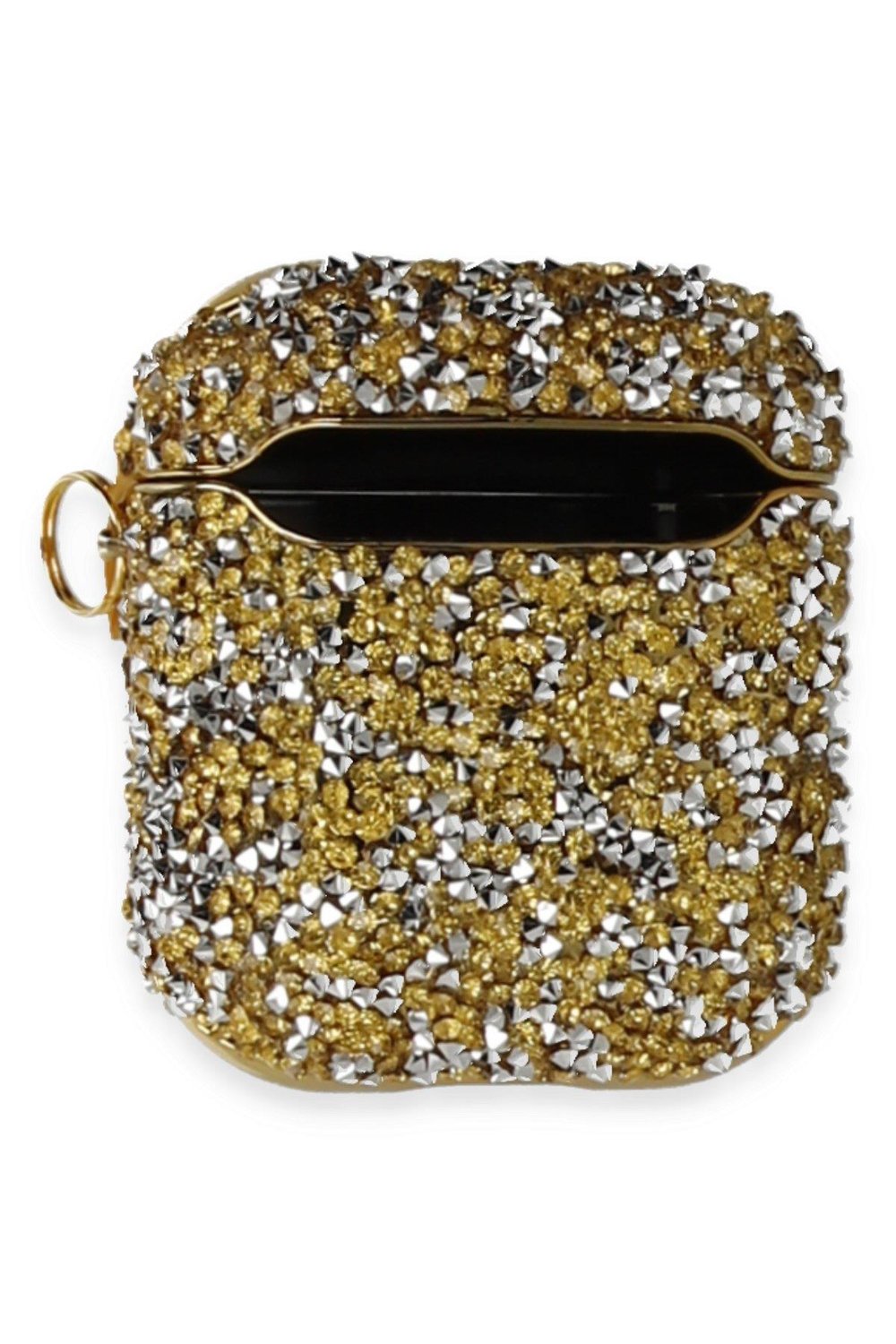 Apple Airpods 2 (2.nesil) Mira Taşlı Kılıf - Gold