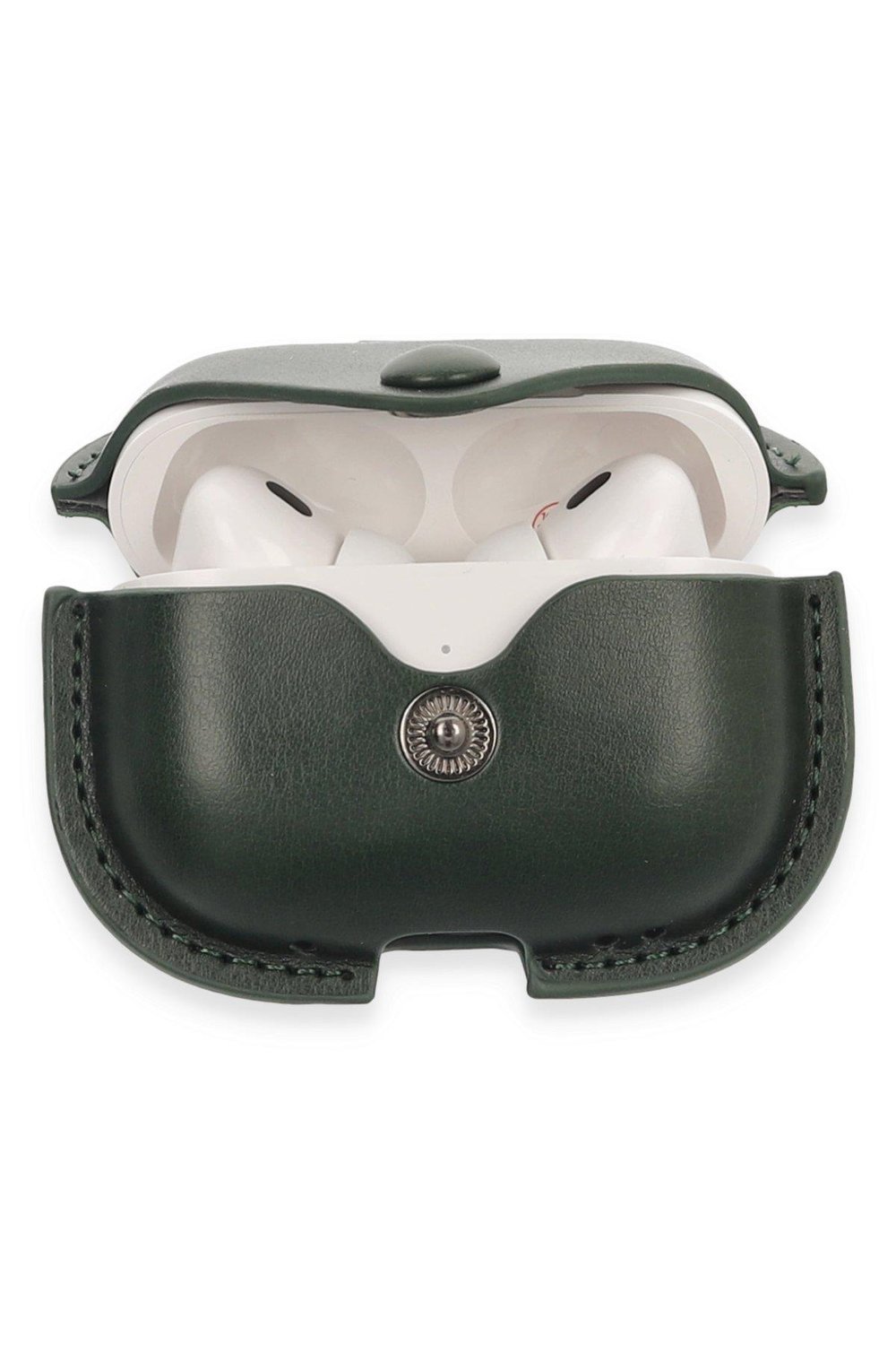 Apple Airpods Pro 2 (2.nesil) Çanta Deri Kılıf - Haki Yeşil