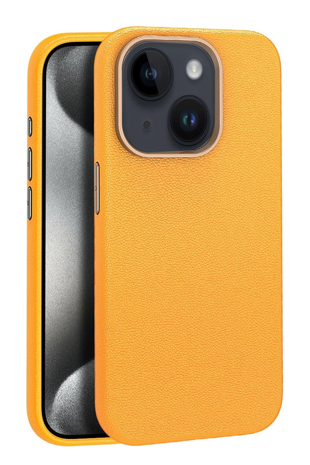 MAGSAFE KILIFLARJOKOWNDR17Apple iPhone 15 Kılıf Wonder Deri Magsafe Kapak - Turuncu