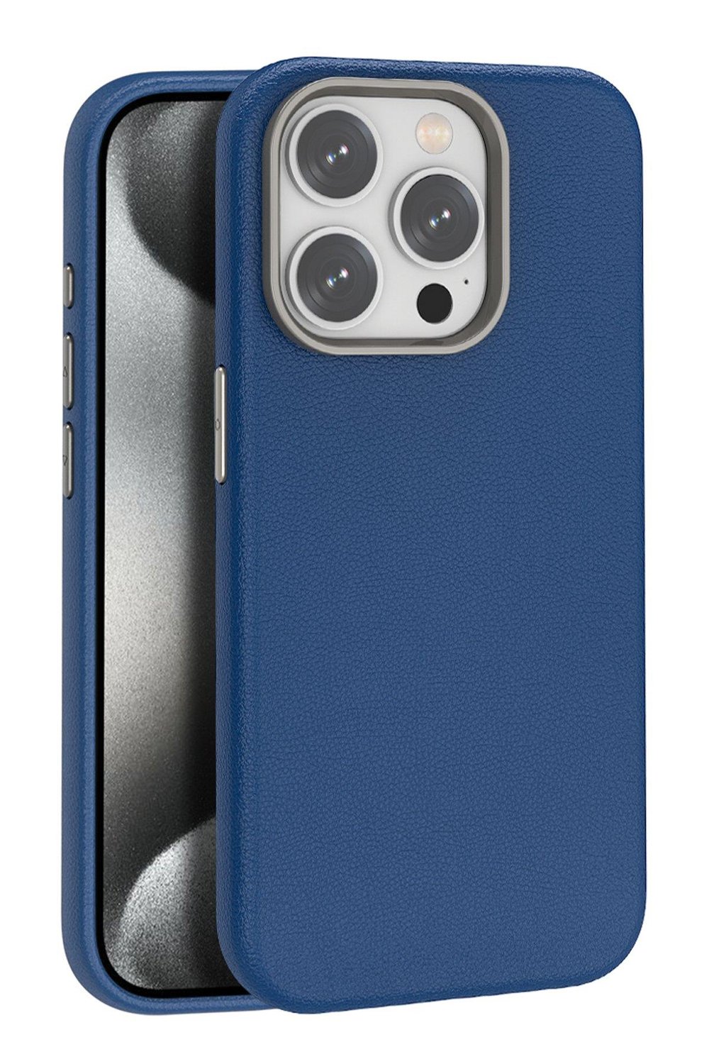 MAGSAFE KILIFLARJOKOWNDR11Apple iPhone 15 Pro Max Kılıf Wonder Deri Magsafe Kapak - Lacivert