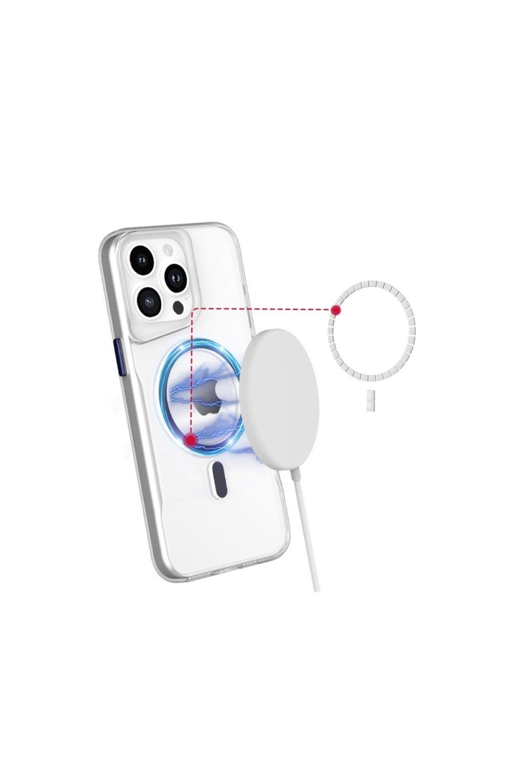 Apple iPhone 16 Kılıf PC Poso Magsafe Kılıf - Şeffaf