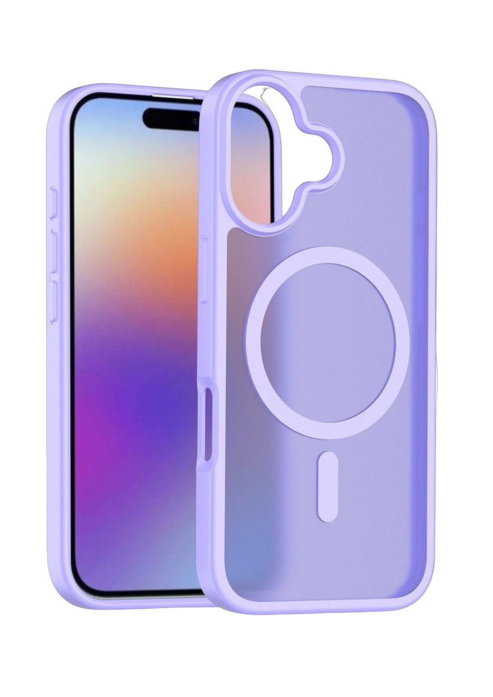 Apple iPhone 16 Plus Jota MagSafe Uyumlu Şeffaf Telefon Kılıfı – Lila